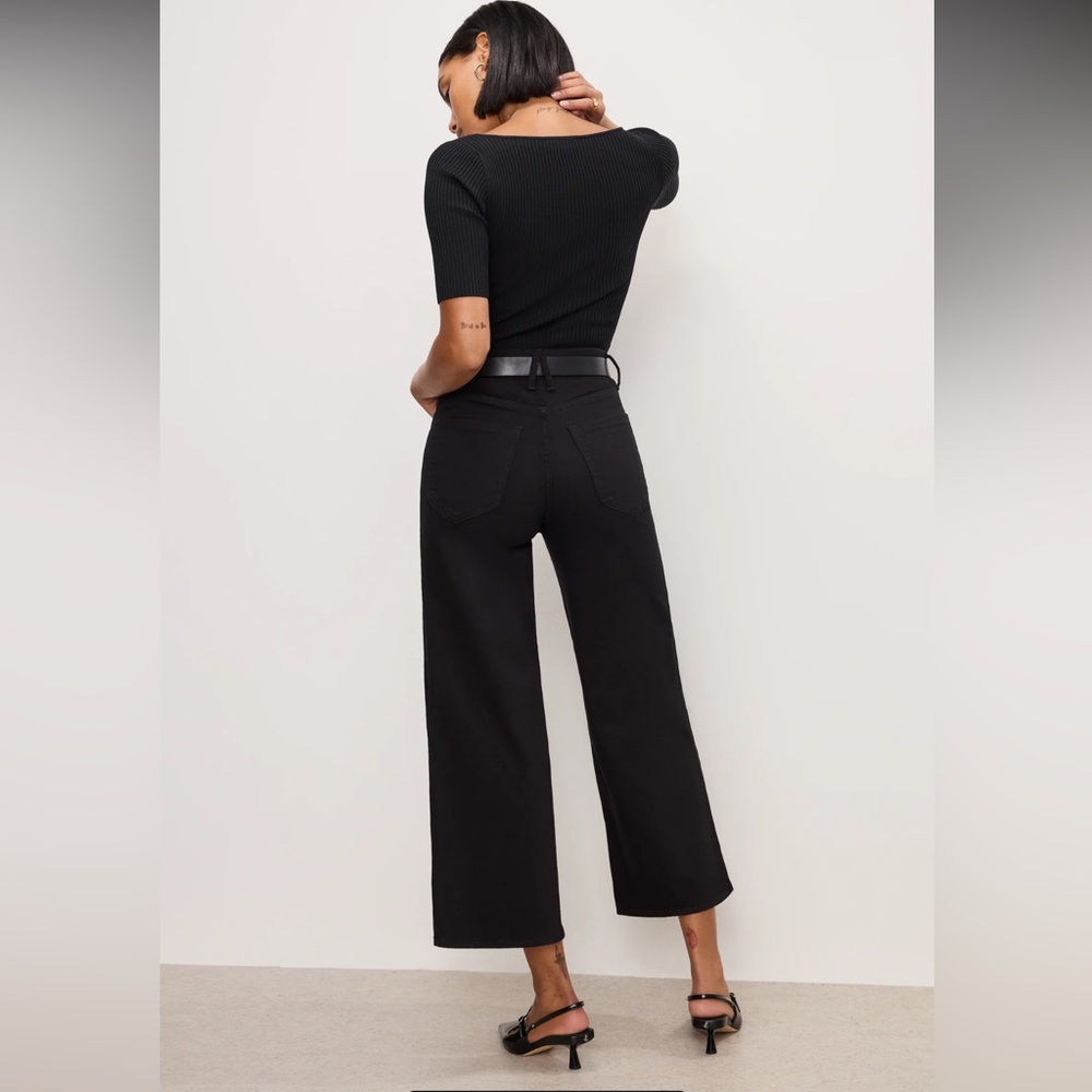 NWT GOOD AMERICAN GOOD WAIST CROPPED PALAZZO NEVER FADE JEANS SIZE 12 & Size 20 - Picture 6 of 10